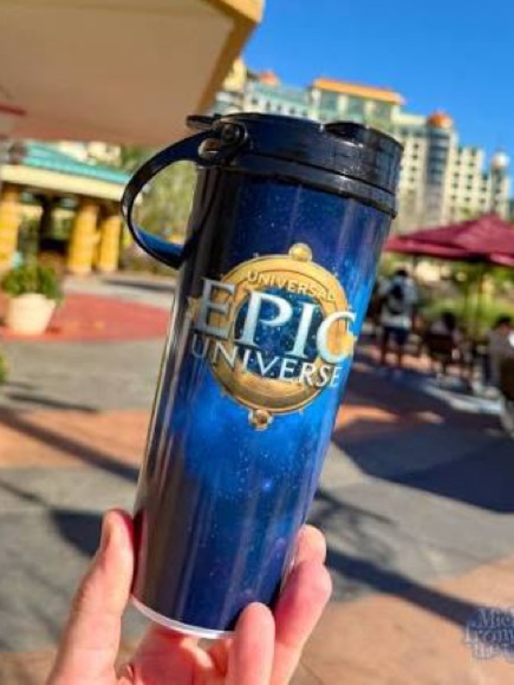 Universal Blue and Gold Epic Universe Travel Tumbler